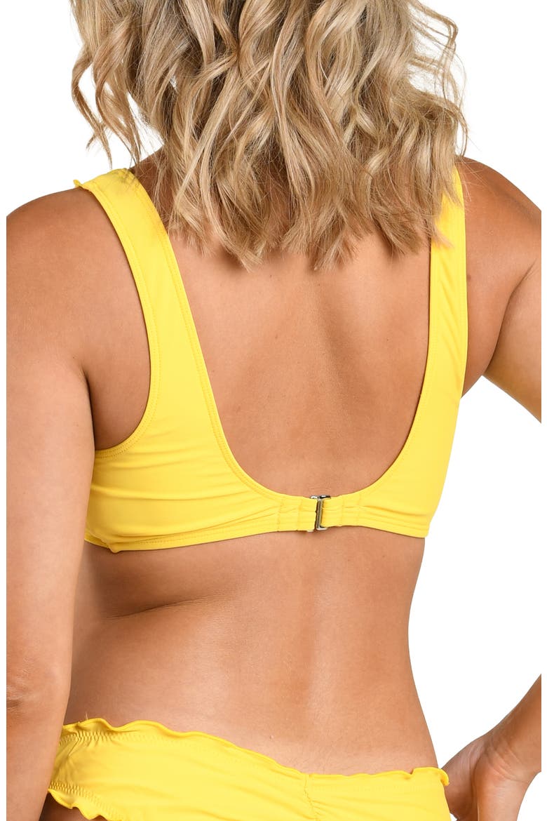 Solid Merrow Bralette Bikini Top, Alternate, color, DANDELION