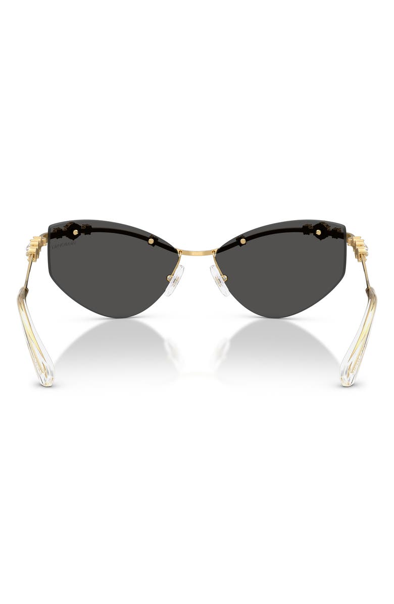 Swarovski 61mm Irregular Sunglasses, Alternate, color, Gold / Dark Grey