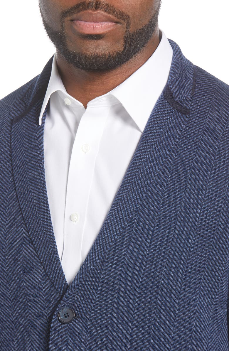 Stone Rose Herringbone Wool Blend Knit Blazer, Alternate, color, 