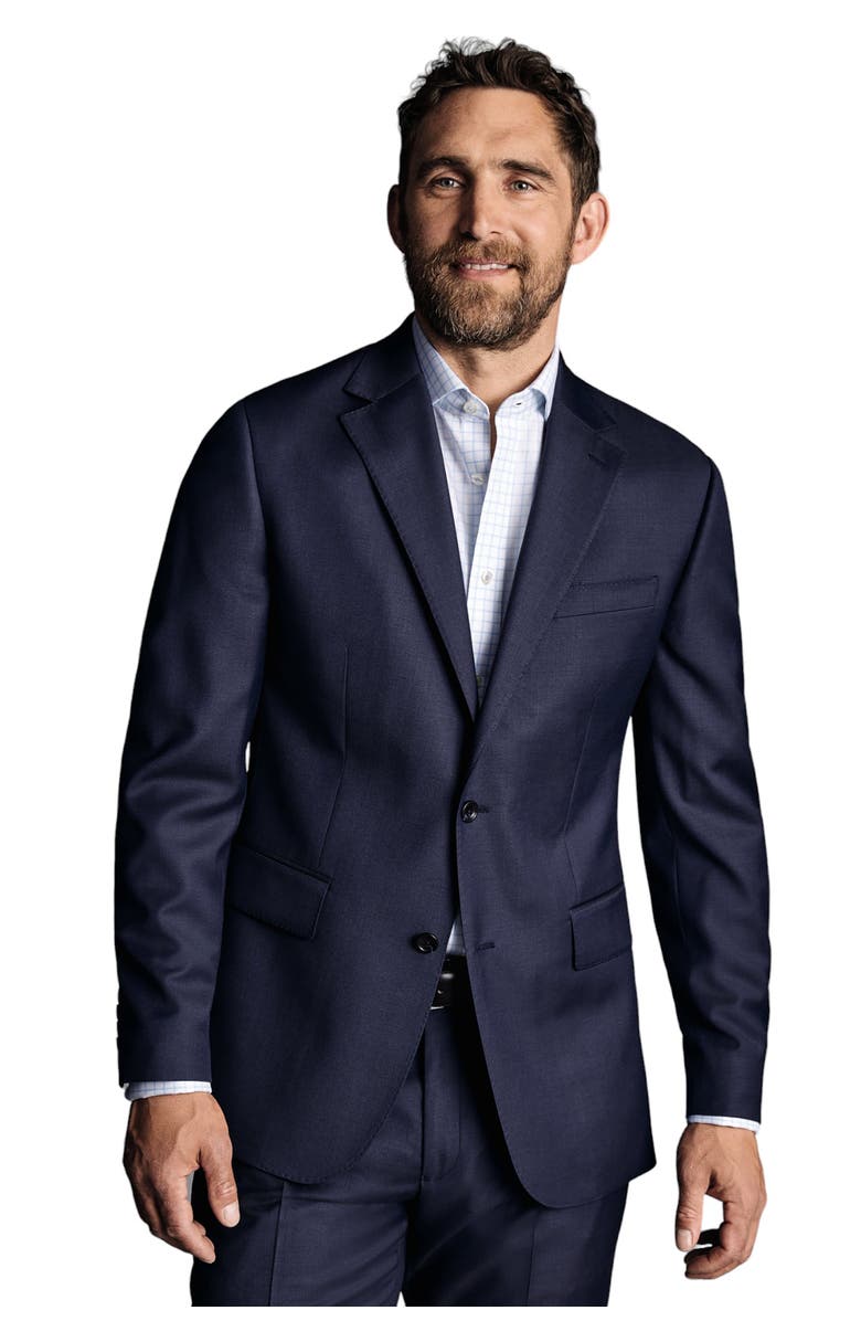 Charles Tyrwhitt Slim Fit Natural Stretch Twill Suit Jacket, Main, color, Royal Blue