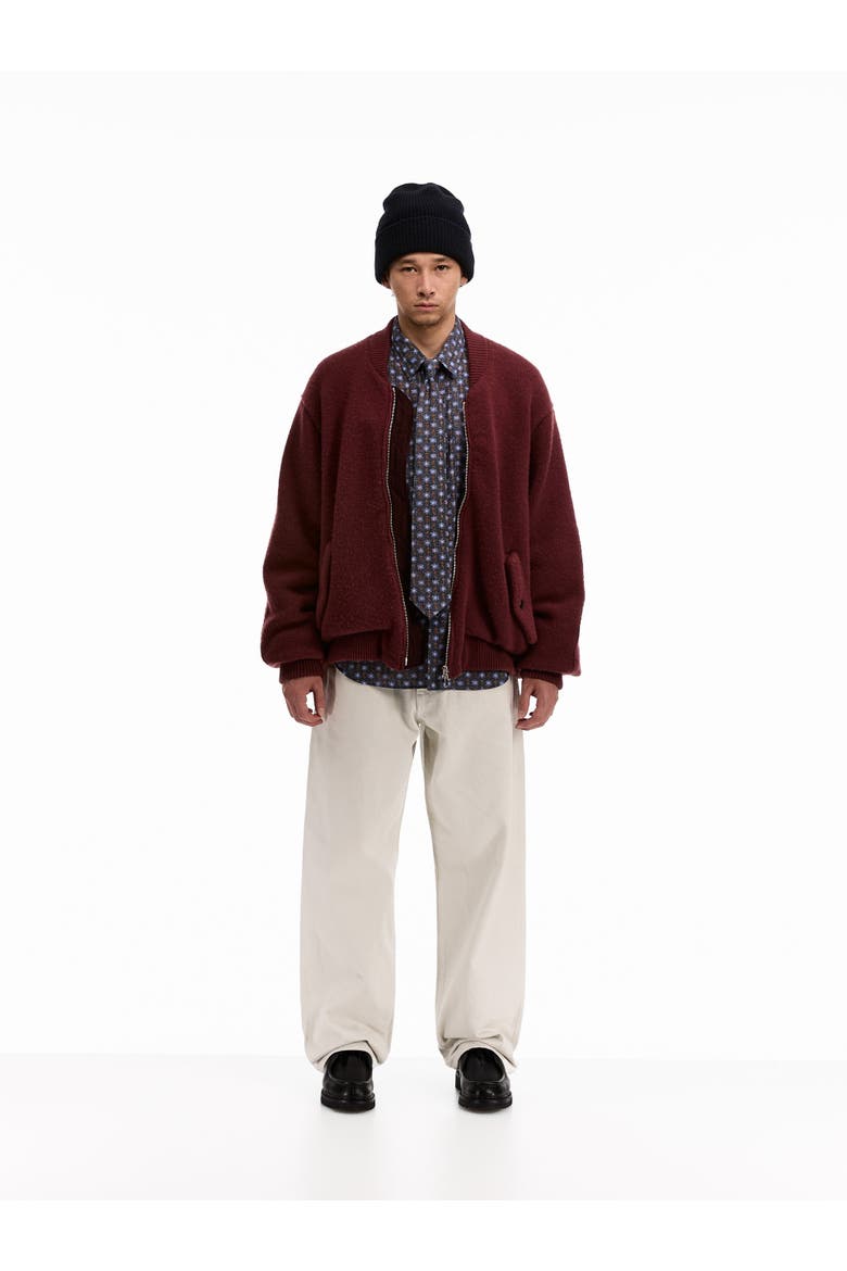 Handstitch Knitted Bomber Jacket, Alternate, color, Madame Red