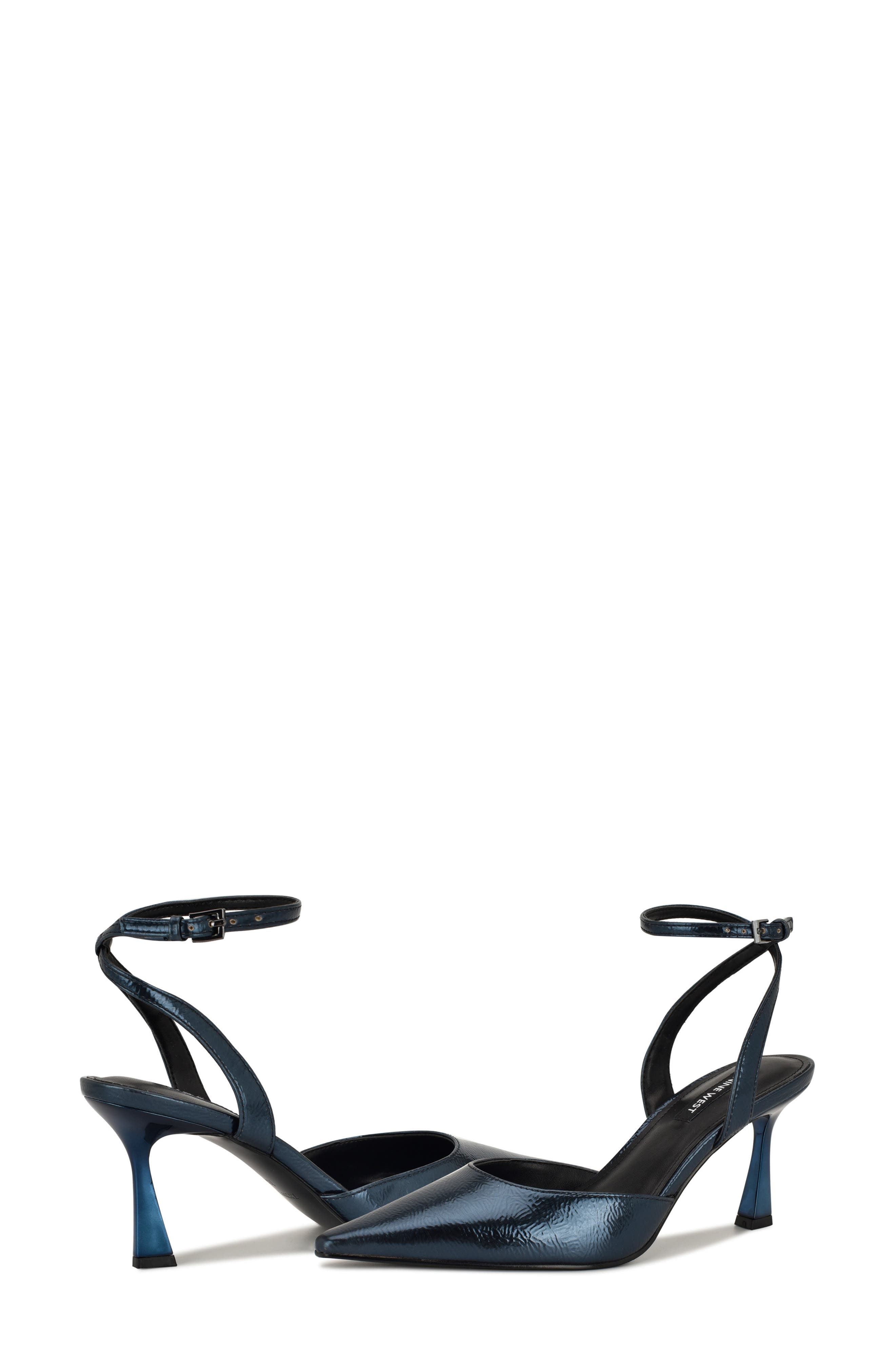 Nine West Kellie Ankle Strap Pointed Toe Pump, Alternate, color, Teal