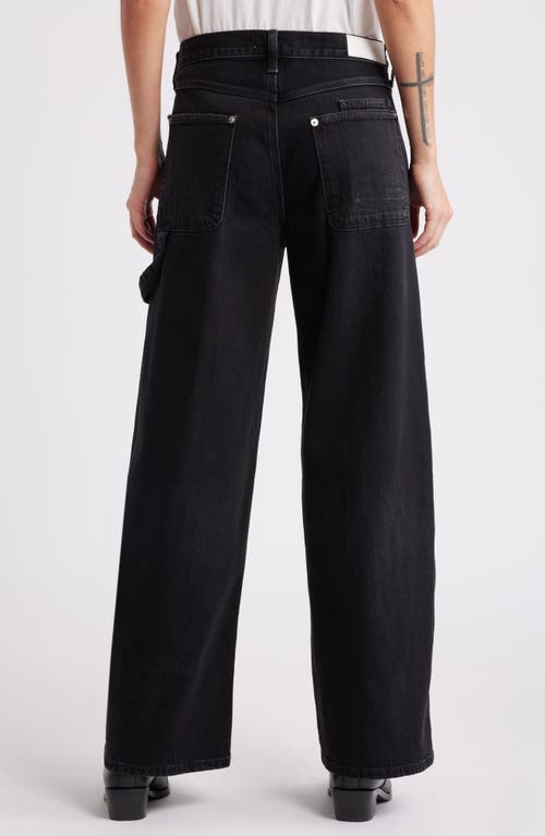 Re/done Straight Leg Painter Jeans In Black
