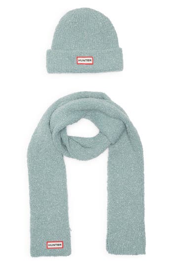 Hunter Patch Scarf & Beanie Set In Blue