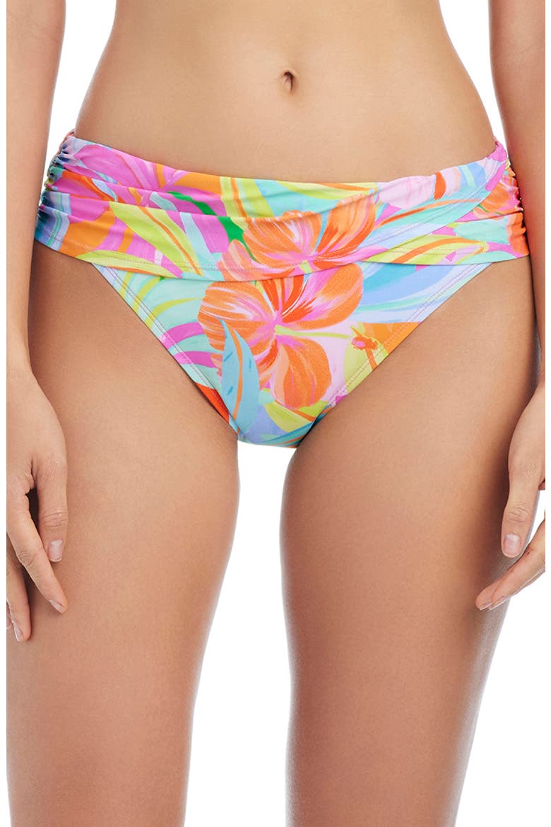 Sarong Hipster Bikini Bottoms, Main, color, TURQUOISE MULTI