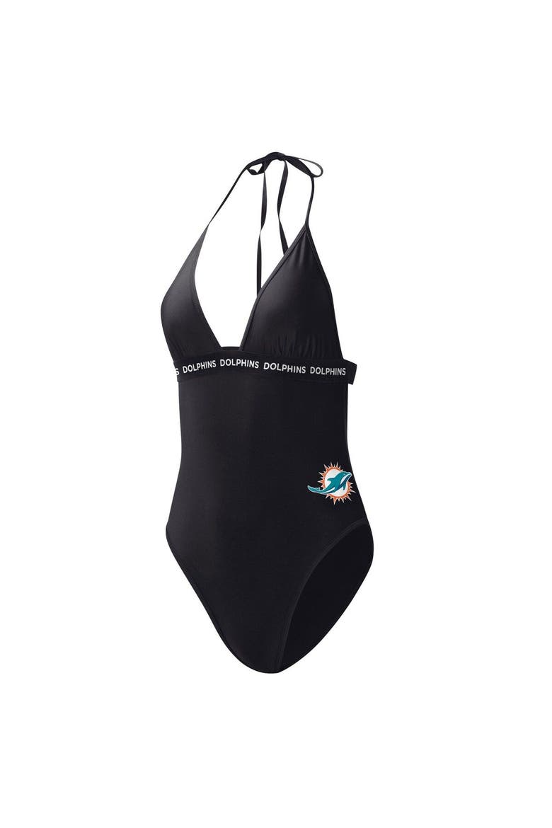 Women's G-III 4Her by Carl Banks Black Miami Dolphins Full Count One-Piece Swimsuit, Alternate, color, Black