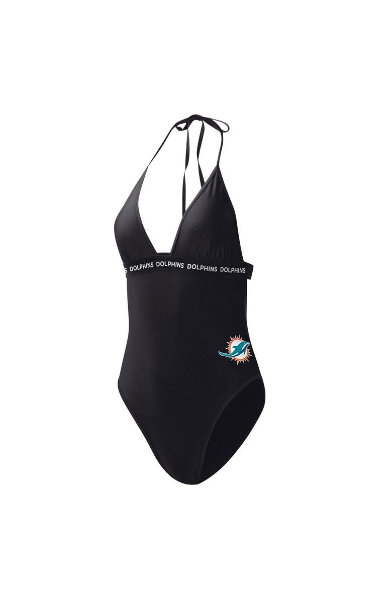 G-III 4HER BY CARL BANKS Women's G-III 4Her by Carl Banks Black Miami Dolphins Full Count One-Piece Swimsuit, Alternate, color, Black