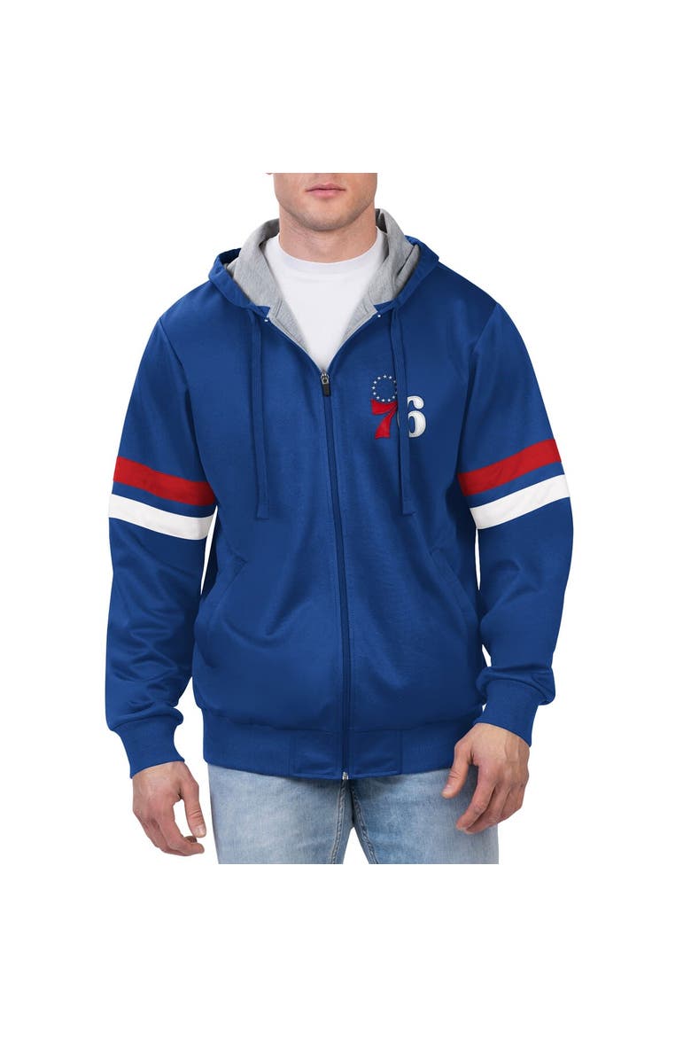 Men's G-III Sports by Carl Banks Royal Philadelphia 76ers Contender Full-Zip Hoodie Jacket, Alternate, color, Royal