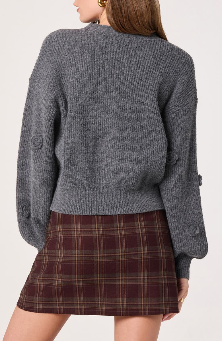 ASTR the Label 3D Floral Cardigan, Alternate, color, Charcoal