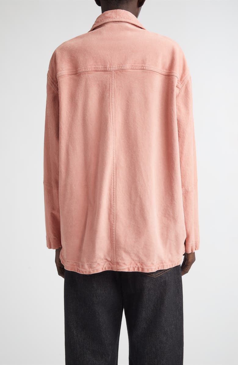 Marni Soft Suede Overshirt, Alternate, color, Chalk Mauve