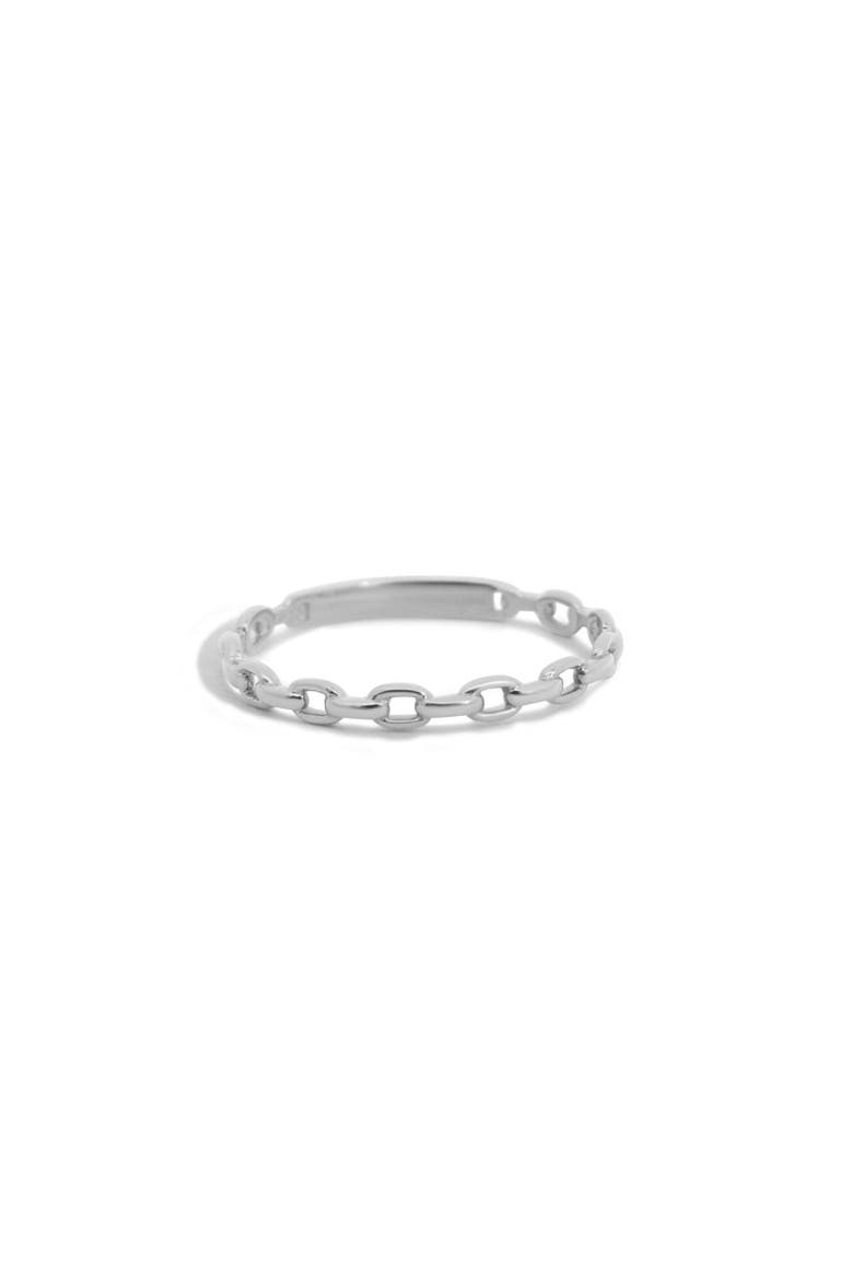 Oval Link Ring, Alternate, color, White Gold