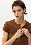 H&M Cap-sleeved pointelle-knit cardigan