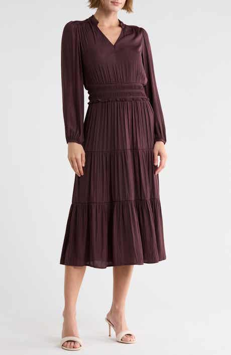 Hammered Satin Midi Dress