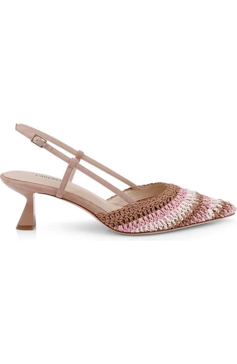 L'AGENCE Nantes Slingback Pointed Toe Pump, Alternate, color, Pink Multi
