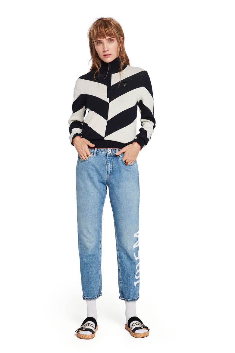 Stripe Half-Zip Pullover, Alternate, color, 18 - COMBO B