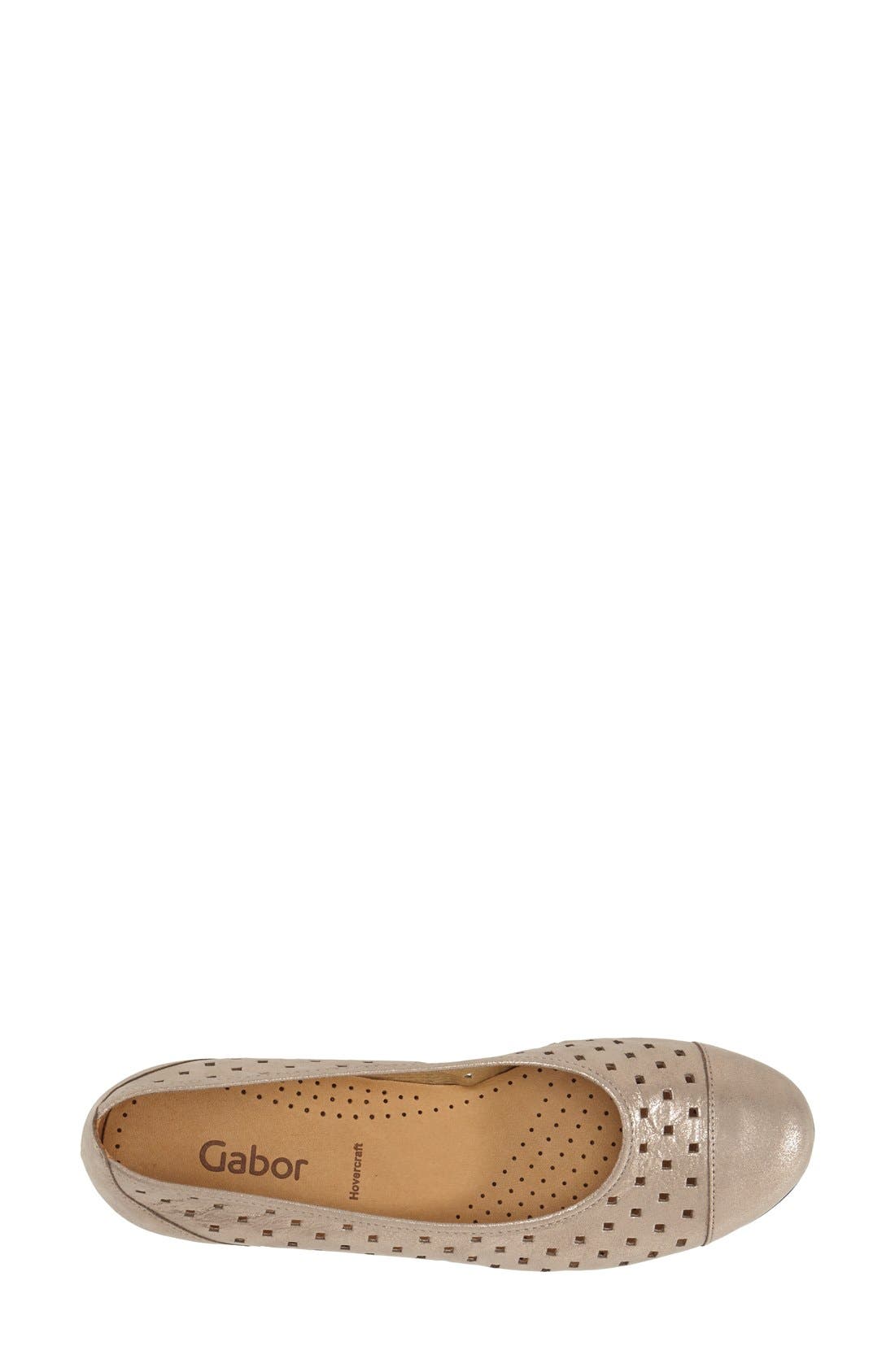 Gabor Perforated Ballet Flat, Alternate, color, 