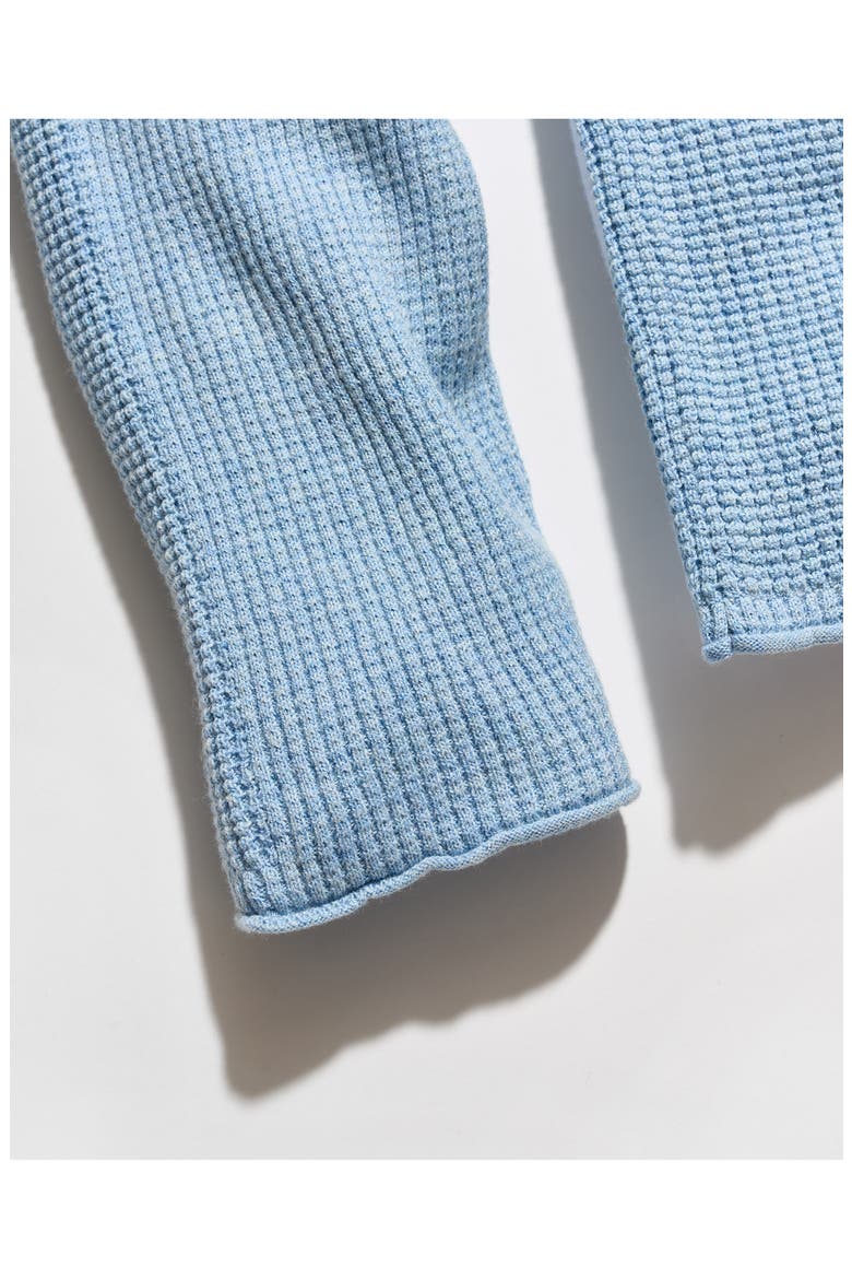 Martin Mini Waffle Crewneck Cotton & Cashmere Sweater, Alternate, color, CHAMBRAY BLUE HEATHER
