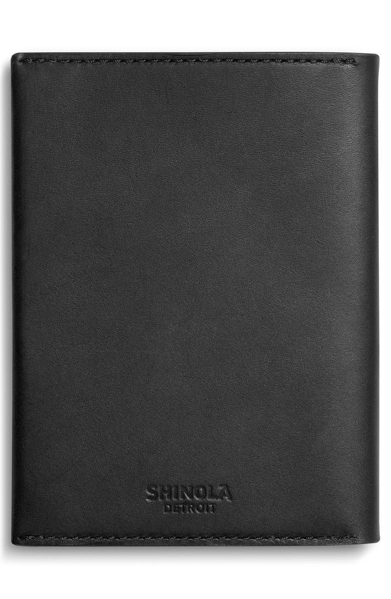 Shinola Leather Passport Holder, Alternate, color, Black