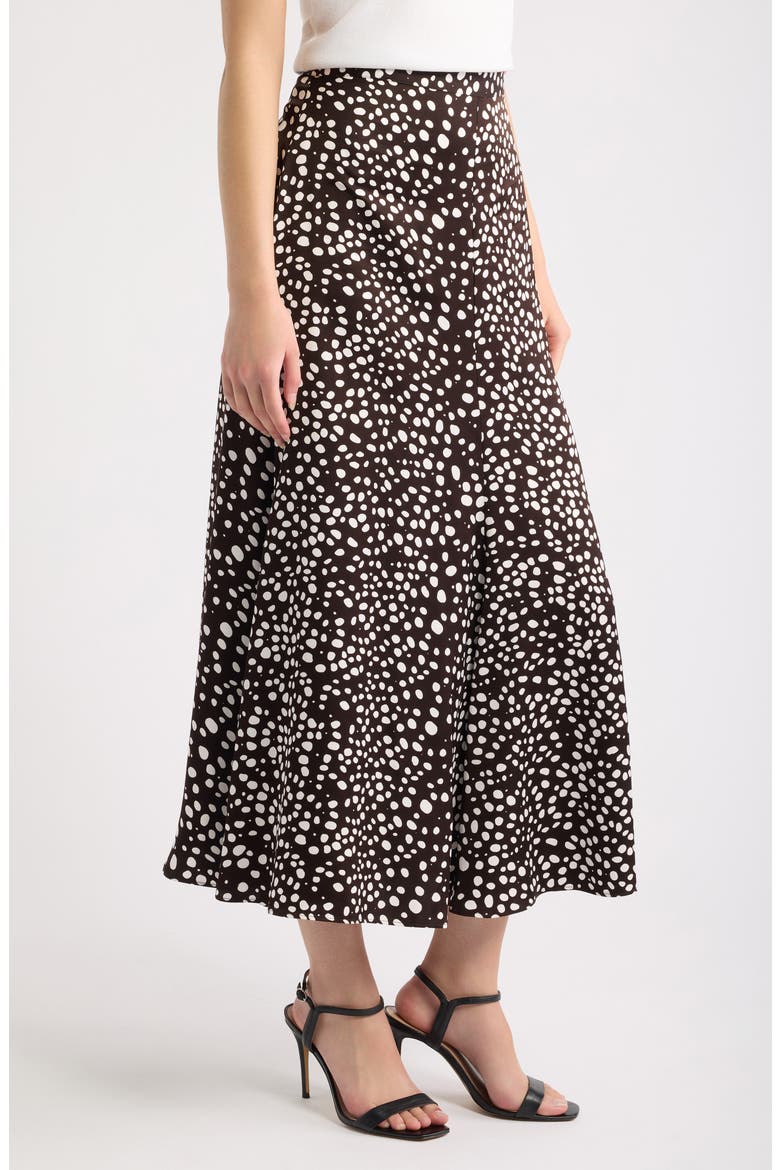Dot Print A-Line Skirt, Alternate, color, MOLE DOT
