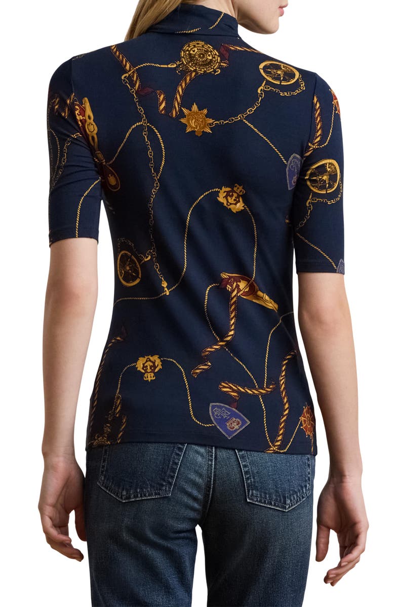 Lauren Ralph Lauren Stretch Jersey Turtleneck Top, Alternate, color, 