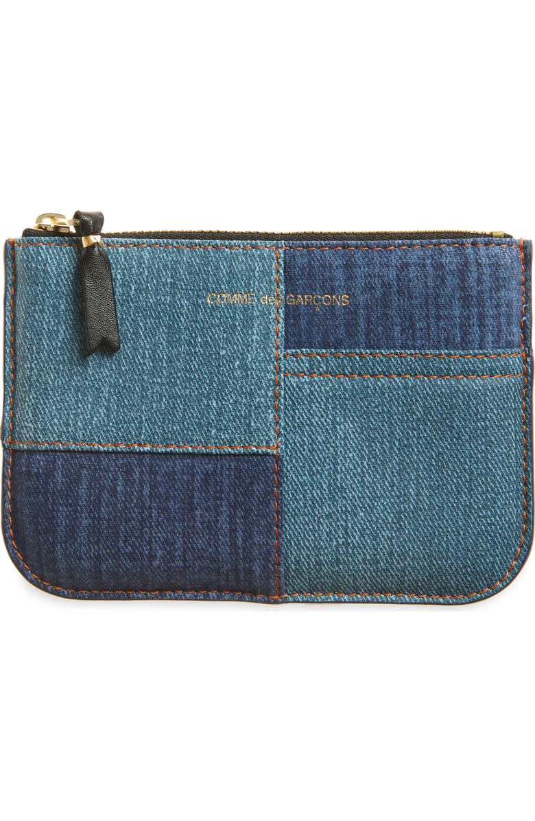 Comme des Garçons Denim Pocket Leather Pouch, Main, color, Blue