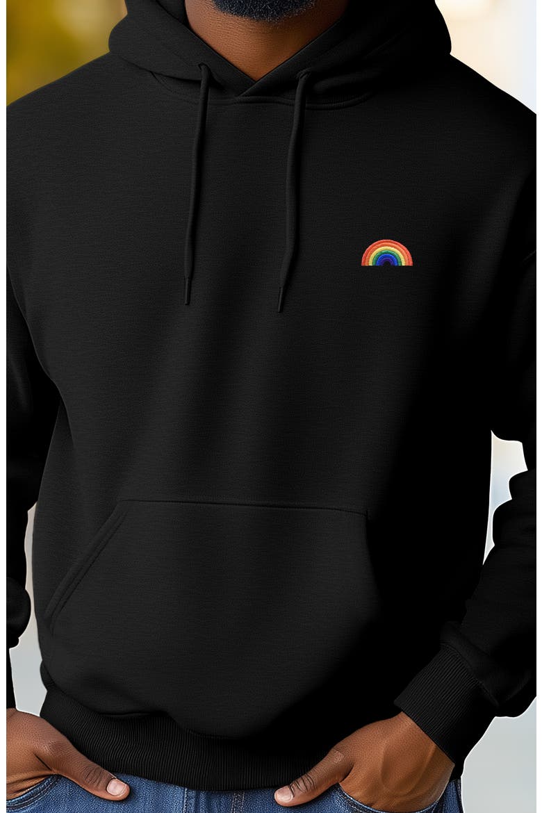 Rainbow Hoodie, Alternate, color, Black