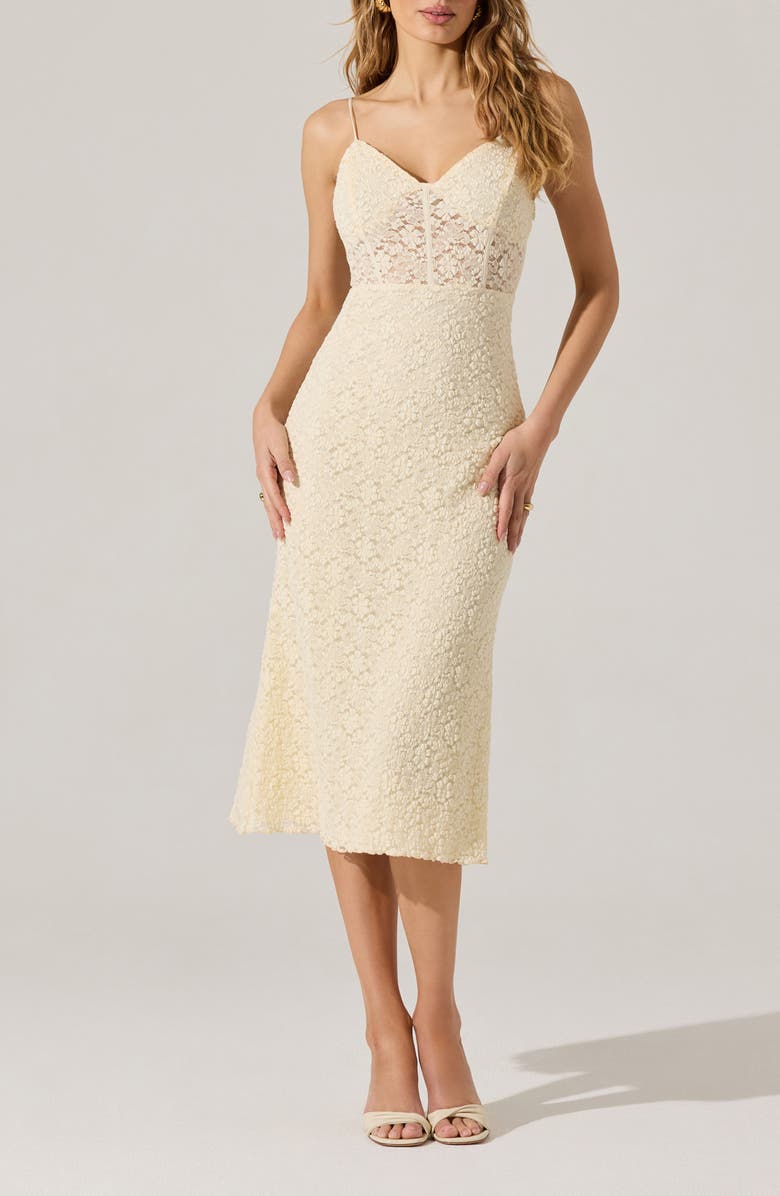 ASTR the Label Floral Lace Knit Dress, Main, color, Cream