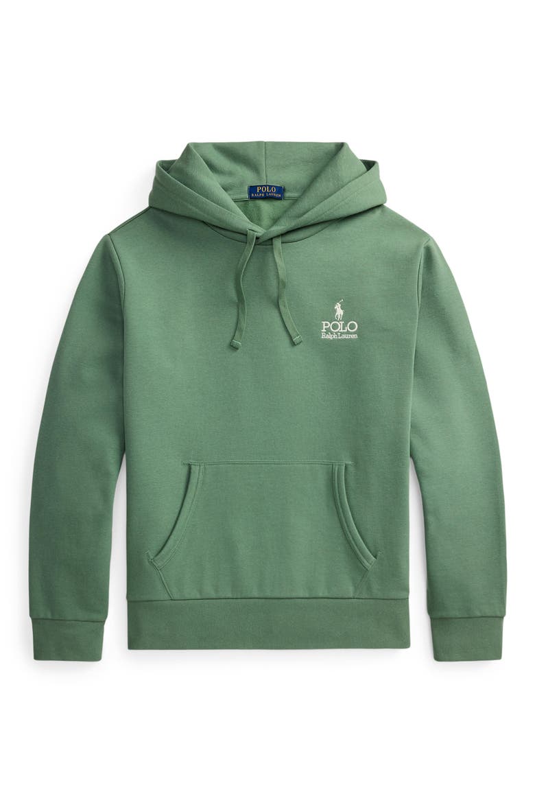 Logo Embroidered Cotton Blend Fleece Hoodie, Alternate, color, FATIGUE