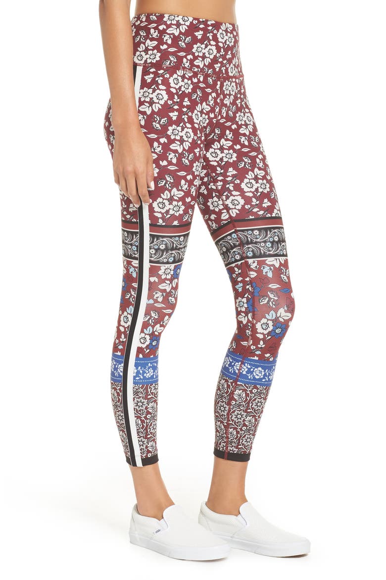 Whimsy Bi Striped Leggings, Alternate, color, DEEP GARNET