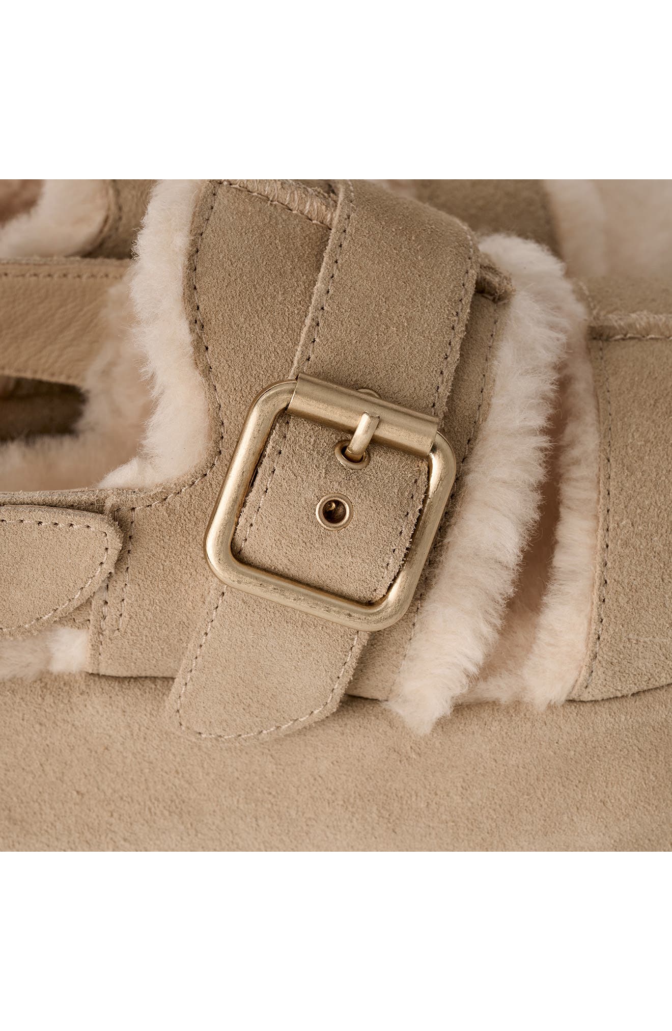 Enwrap Genuine Shearling Lined Slingback Sandal, Alternate, color, MUSTARD SEED
