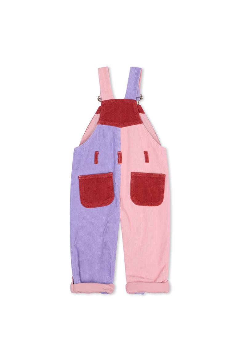 Patchwork Chunky Cord Overalls, Alternate, color, Rosebed