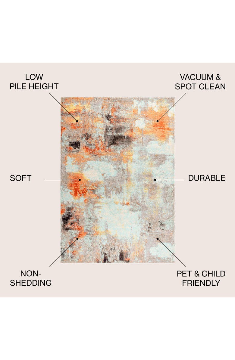 JONATHAN Y Contemporary POP Modern Abstract Vintage Area Rug, Alternate, color, Orange-Cream
