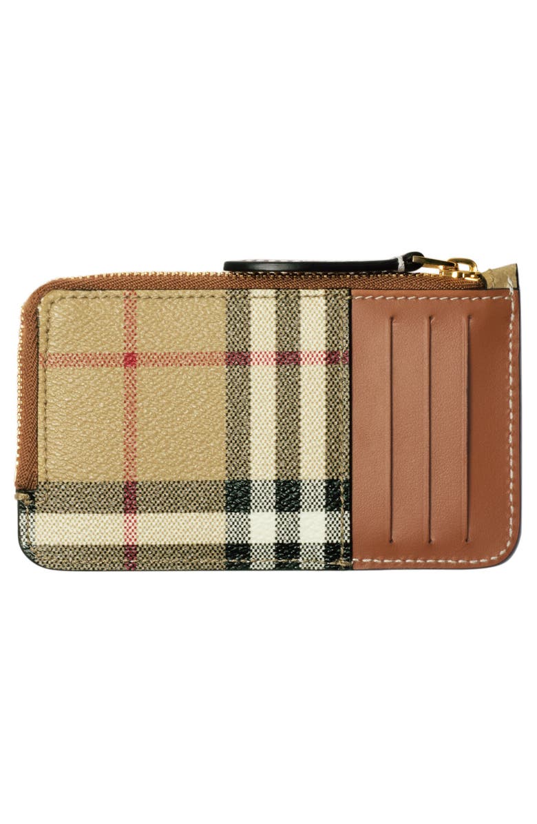 Burberry Somerset Half Zip Coated Canvas & Leather Wallet, Alternate, color,