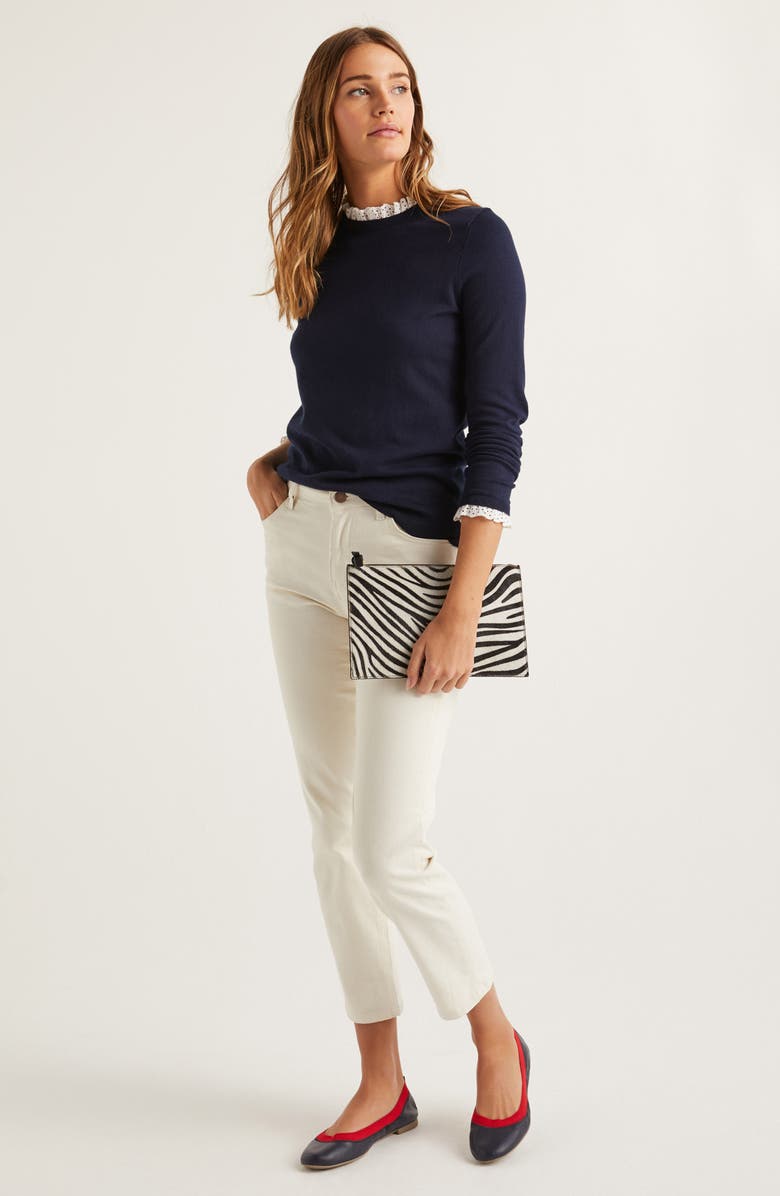 Boden Lincoln Frill Trim Sweater, Alternate, color, 