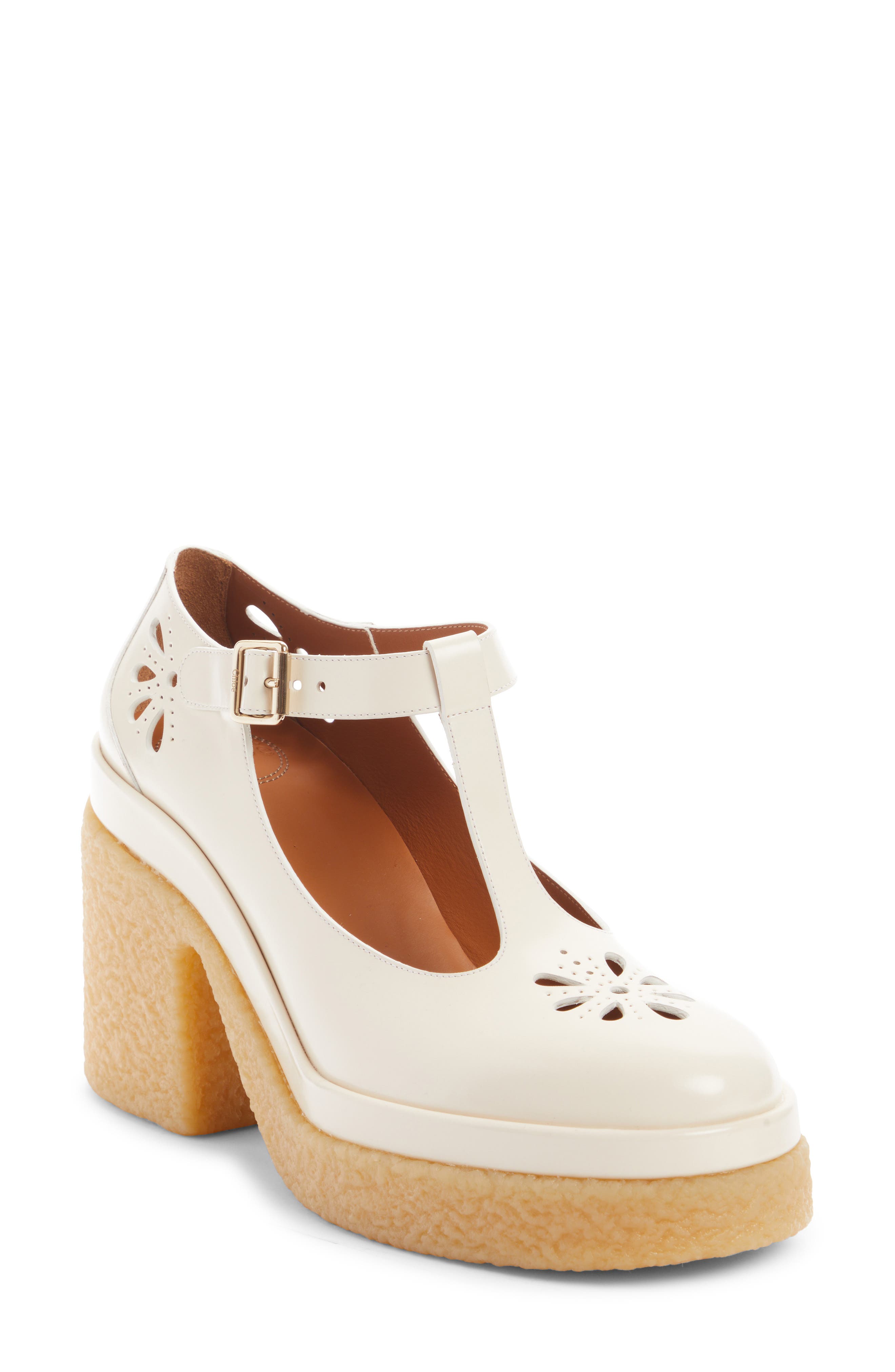 Chloé Kurtys Crepe Platform Mary Jane, Main, color, 
