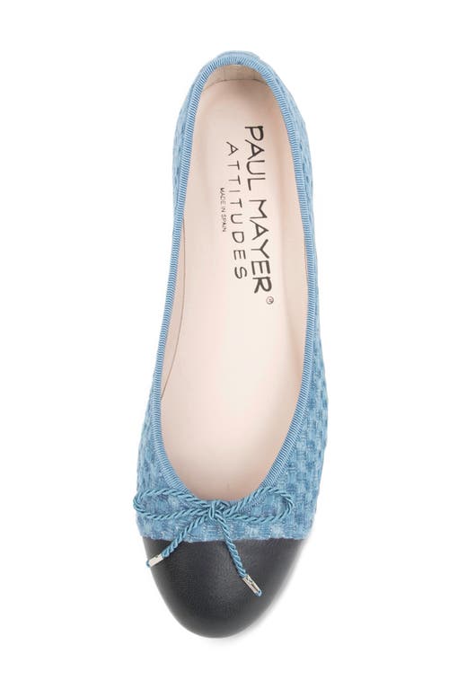 Paul Mayer Best Cap Toe Ballet Flat In Blue