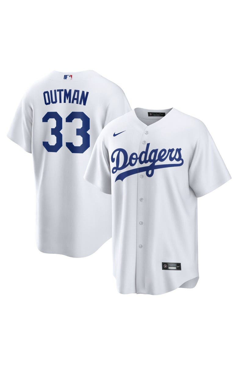 Nike Men's Nike James Outman White Los Angeles Dodgers Replica Player Jersey, Main, color, 