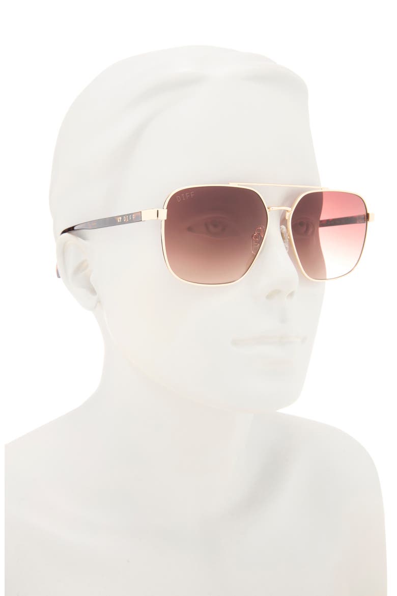 Bowie 59mm Gradient Square Sunglasses, Alternate, color, GOLD/ BROWN GRADIENT