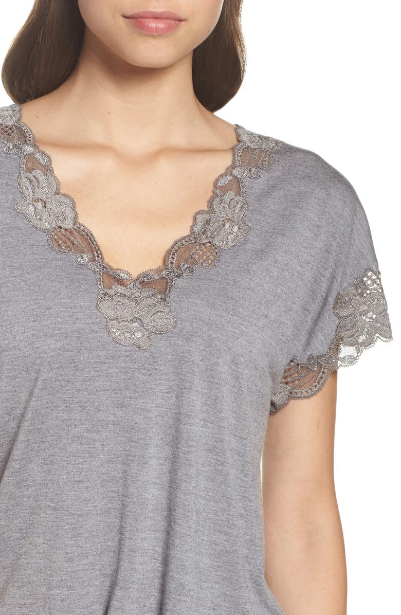 Natori 'Zen Floral' Pajama Set, Alternate, color, Pastel Grey