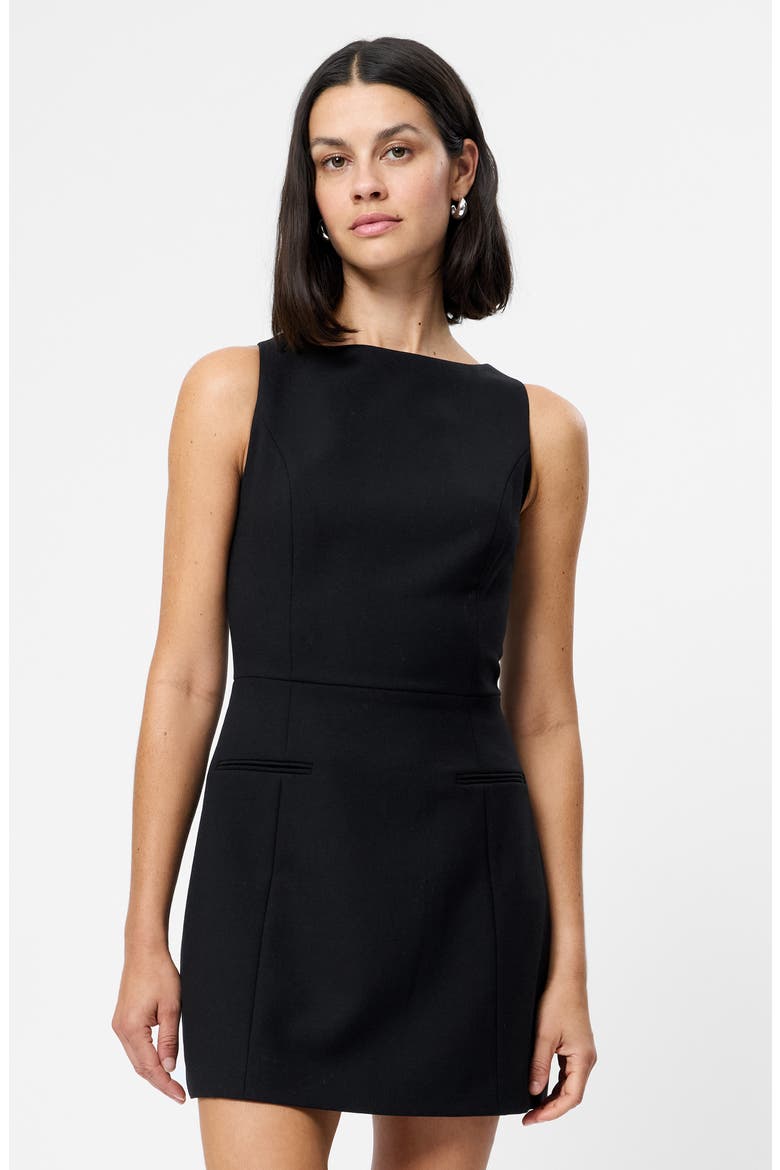 Whisper Boatneck Minidress, Alternate, color, BLACK
