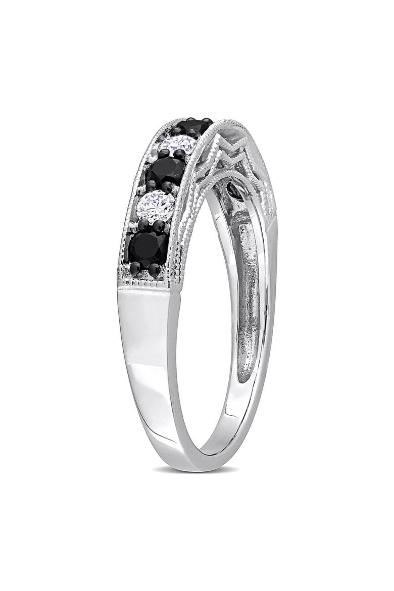 Black & White Diamond Band Ring - 0.63ctw, Alternate, color, BLACK