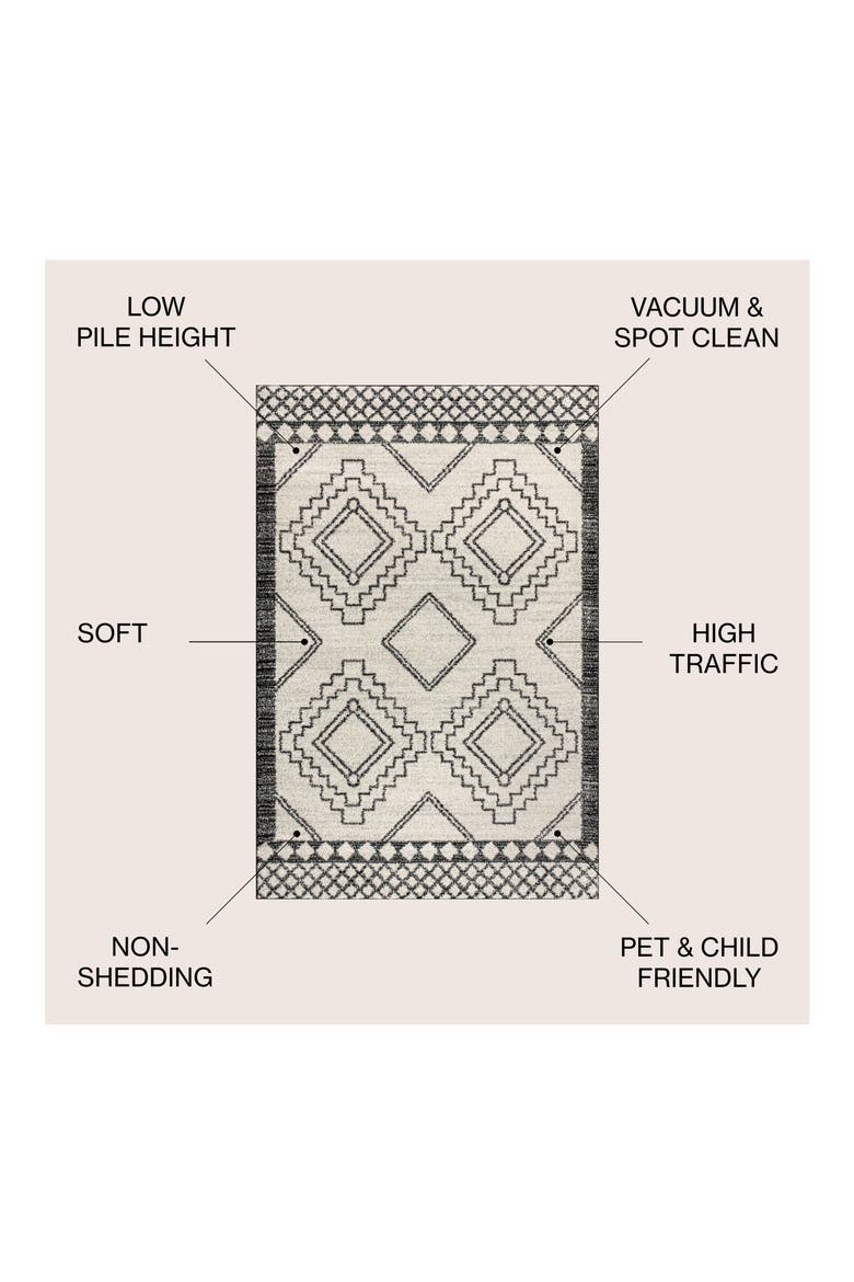 Amir Moroccan Beni Souk Area Rug, Alternate, color, Cream/Black