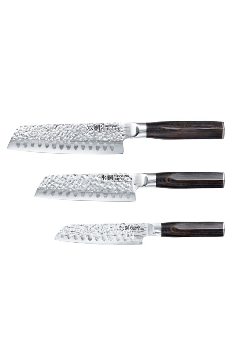 Damashiro EMPEROR® 3-Piece Santoku Set, Main, color, Silver