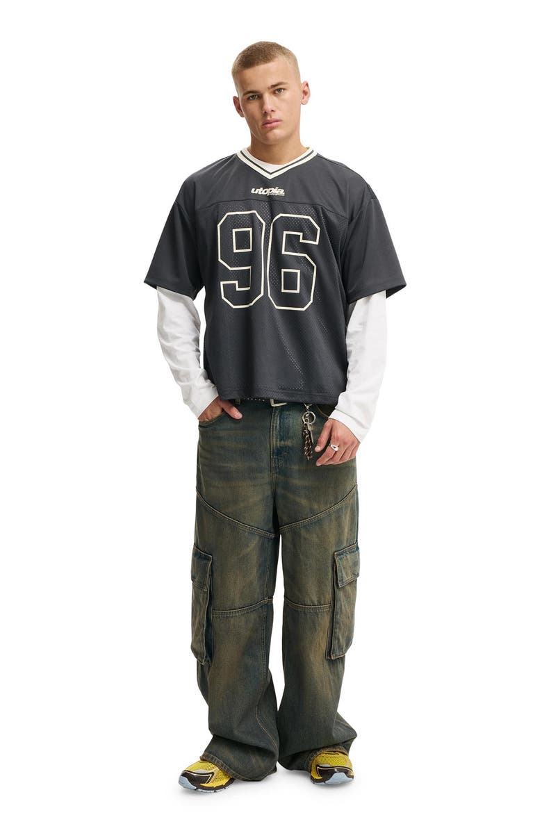 Cotton On Men's Football Jersey, Alternate, color, Washed Black  Ninety-Six