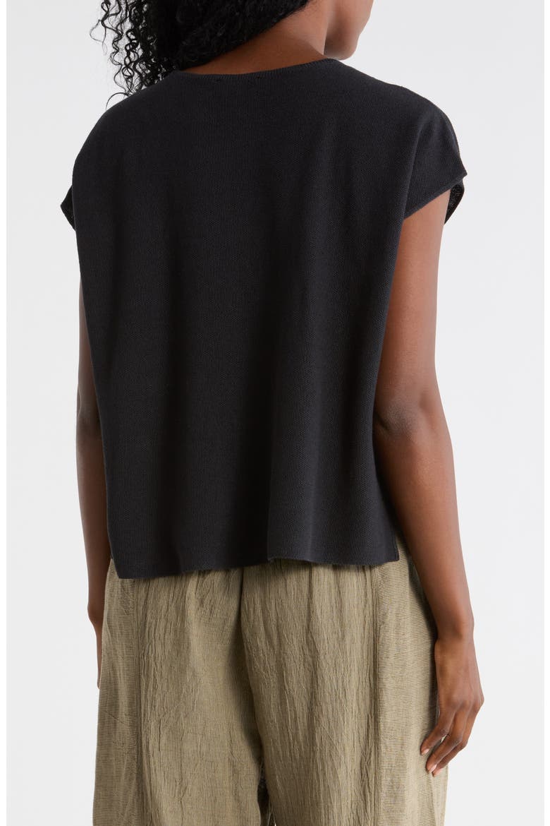 Boxy Organic Linen & Cotton Sweater, Alternate, color, BLACK