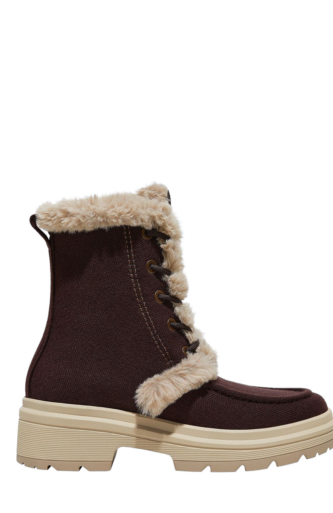 VIVAIA Faux Fur Water-Repellent Lightweight Warm Boots, Alternate, color, Dark Chocolate