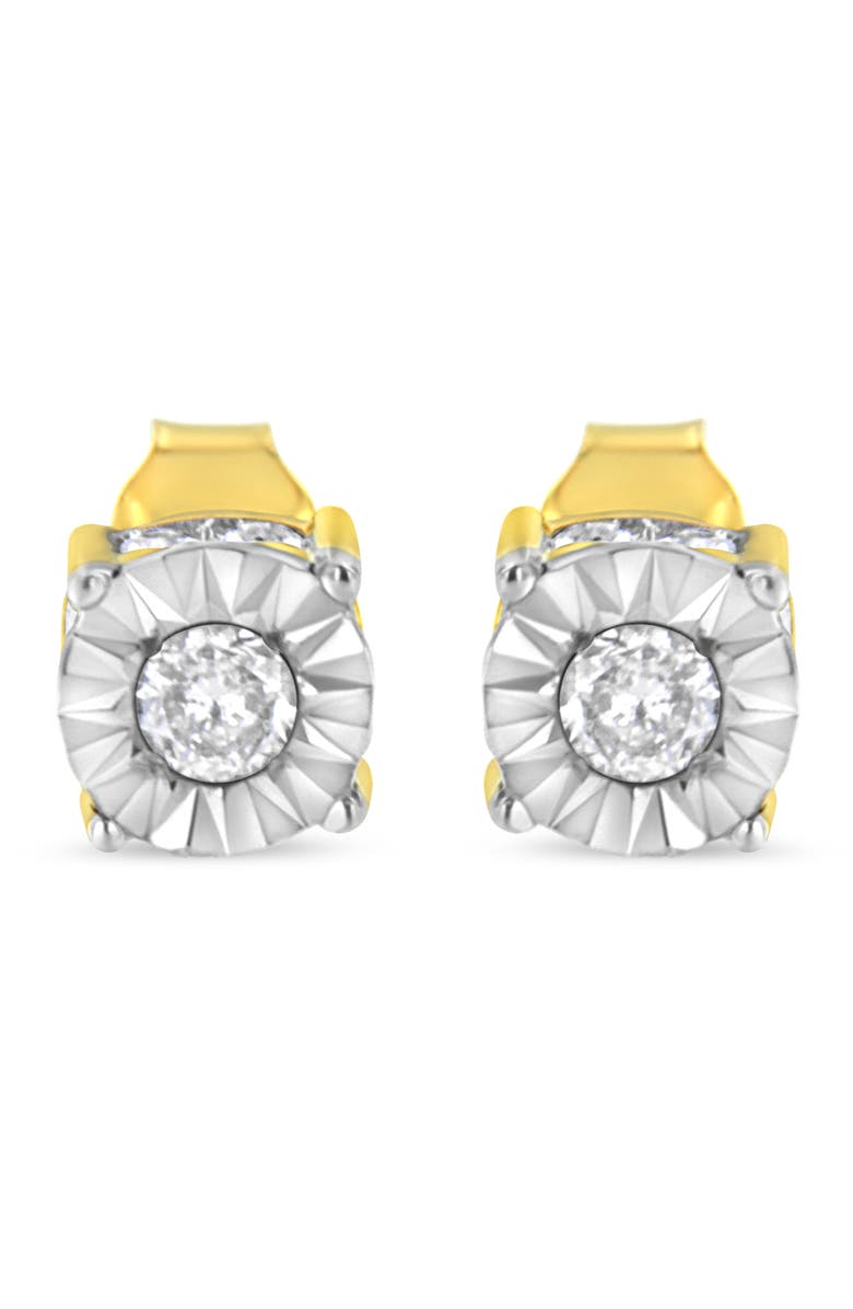 Haus of Brilliance 10K Yellow Gold Plated Silver 1/2 Ct Miracle Diamond Stud Earring, Alternate, color, Yellow