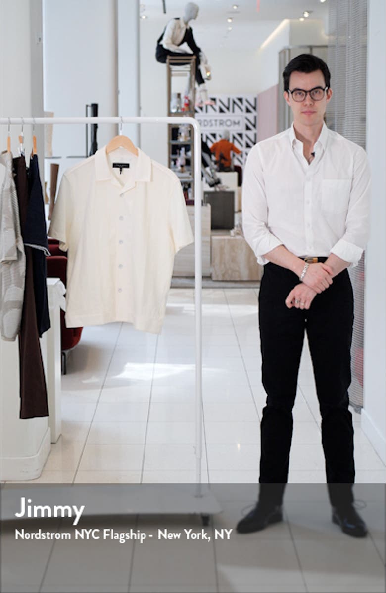 Avery Short Sleeve Cotton Mesh Button-Up Shirt, sales video thumbnail