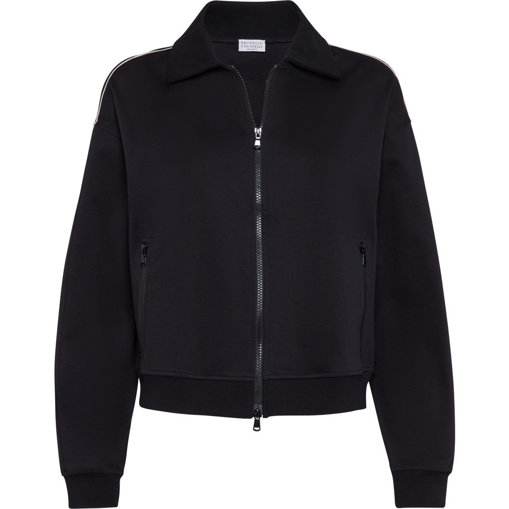 Brunello Cucinelli Women Sweatshirt With Embellishments In Black