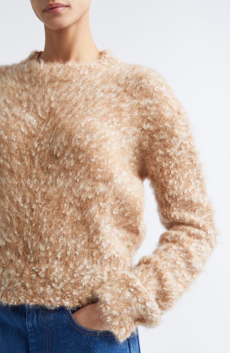 Marni Brushed Crewneck Sweater, Alternate, color, Caramel